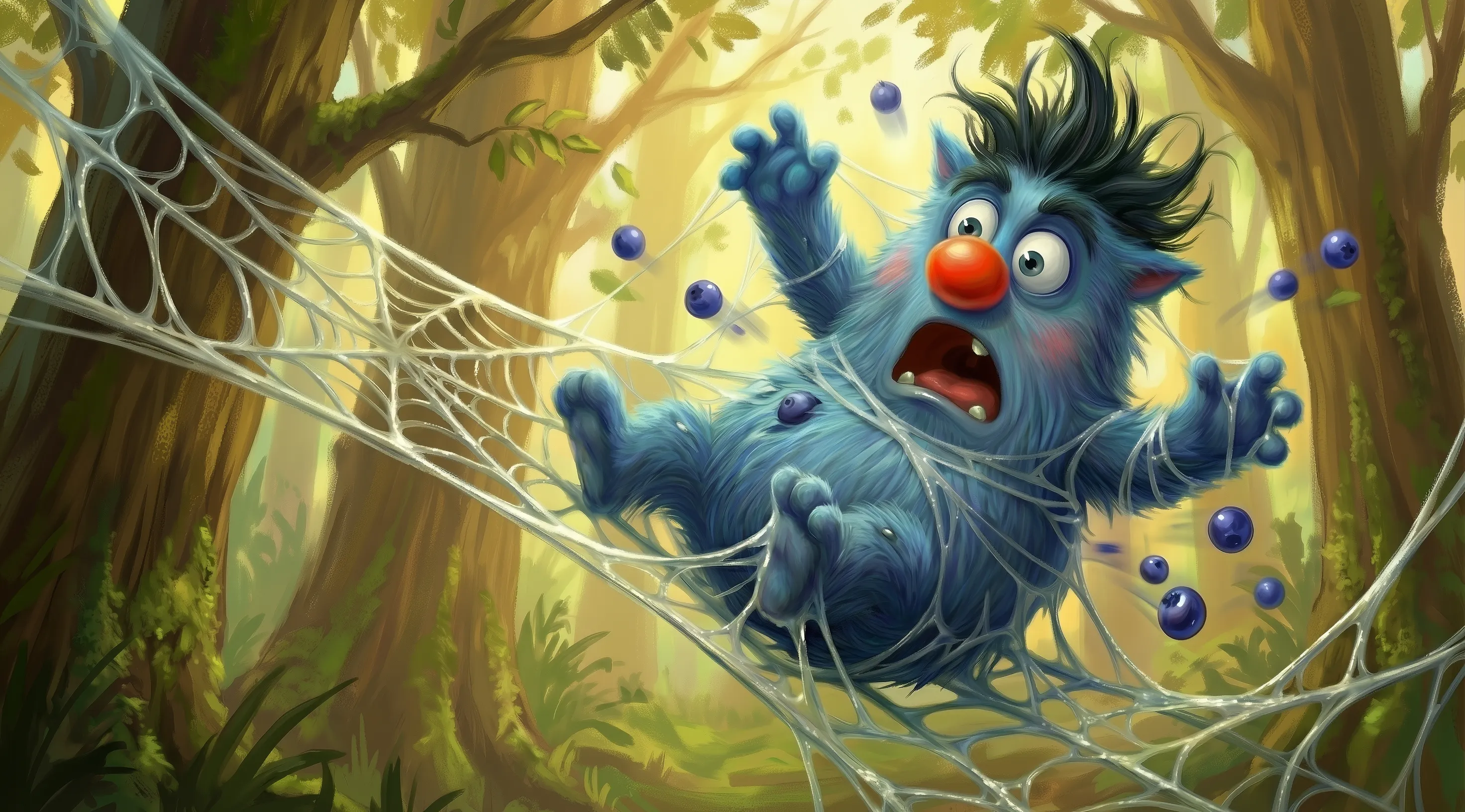 Pan Niemiłek - włochaty stworek w pajęczynie